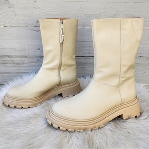 Schutz Cream Leather Boots